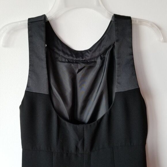 Evan-Picone Fit & Flare Satin U-Neckline & Hem Little Black Cocktail Dress Sz 6 - Picture 9 of 16